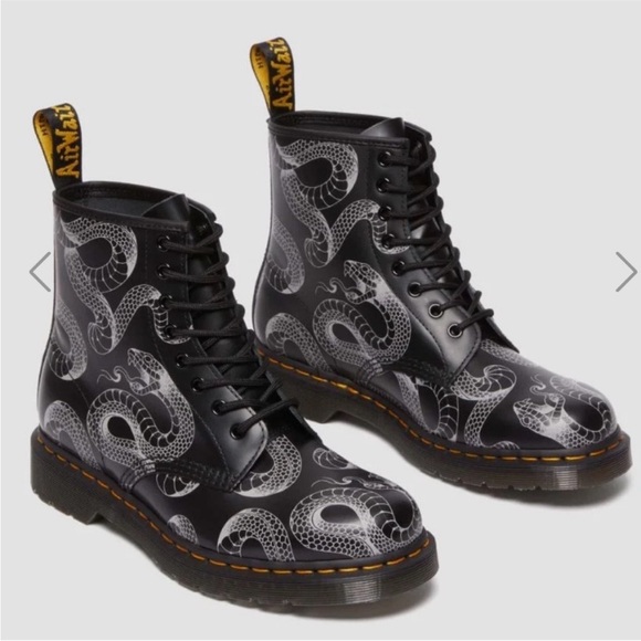 Dr. Martens | Shoes | New Dr Martens 46 Smooth Snake Print Boots Black ...